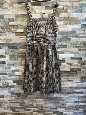 Banana Republic Black and White Geometric Midi Dress